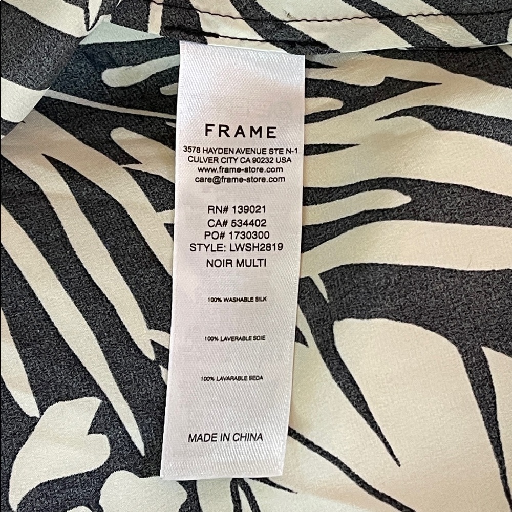 Frame Washable Silk Noir Multi Print Cami Adjustable Straps S - Picture 4 of 7